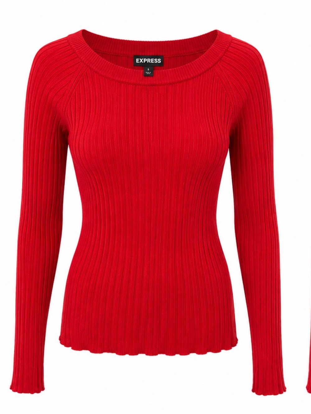 Express Red Ribbed Long Sleeve Sweater ❤️